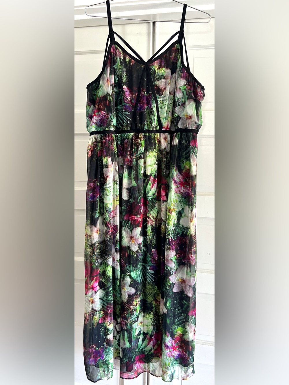 PLUS TROPICAL PRINT MAXI DRESS